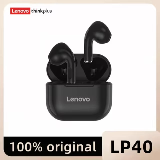 Lenovo Original lp40 bluetooth fone de ouvido 5.0 som imersivo alta fidelidade tws com microfone controle toque para longo tempo de espera movimento