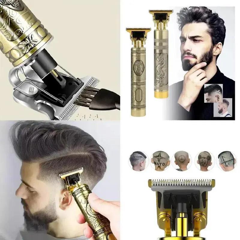 Máquina de corte de cabelo masculina com design aleatório elétrico profissional - Nossa Compra