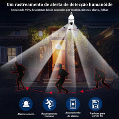 Câmera segurança wifi ip sem fio 360 com encaixe lâmpada bocal aplicativo yoosee ptz full HD visão noturna - bivolt - Nossa Compra