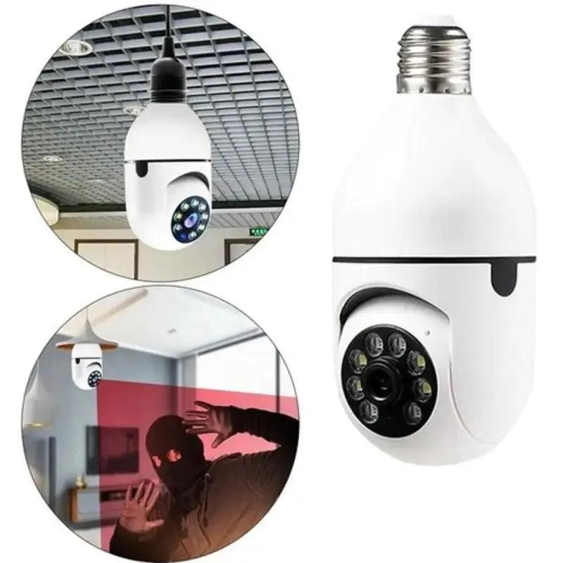 Câmera segurança wifi ip sem fio 360 com encaixe lâmpada bocal aplicativo yoosee ptz full HD visão noturna - bivolt - Nossa Compra
