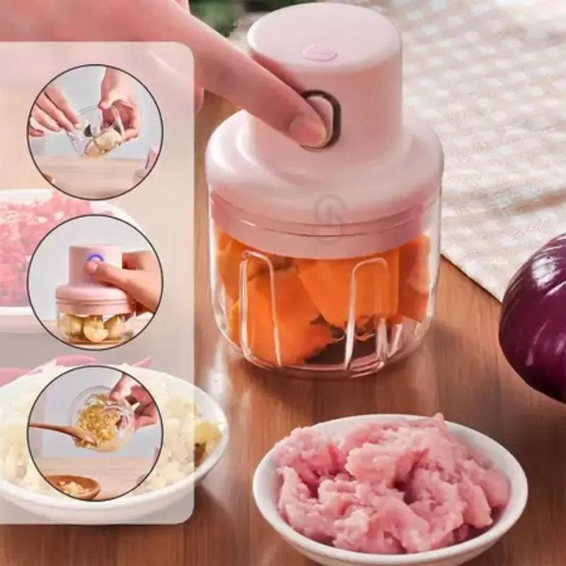 Mini Processador De Alimentos Elétrico 250ml Triturador Recarregável Sem Fio Utensilio de cozinha - Nossa Compra