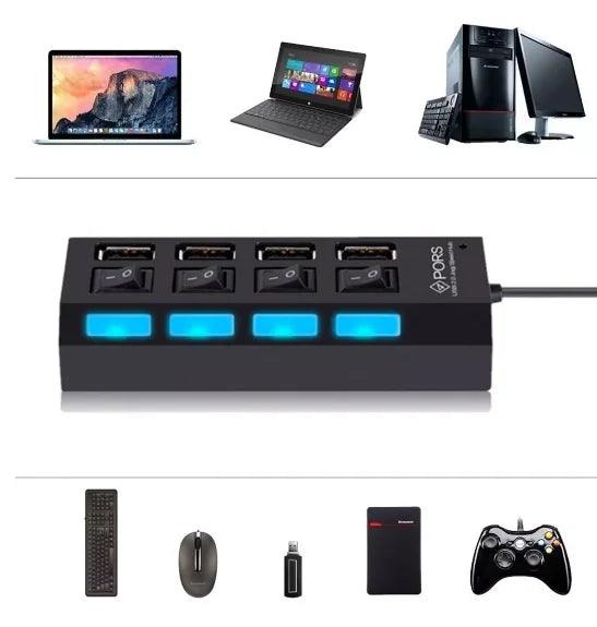 Extensão Hub Régua Usb 2.0 - 7 Portas Pc Hd Externo Pendrive - Nossa Compra