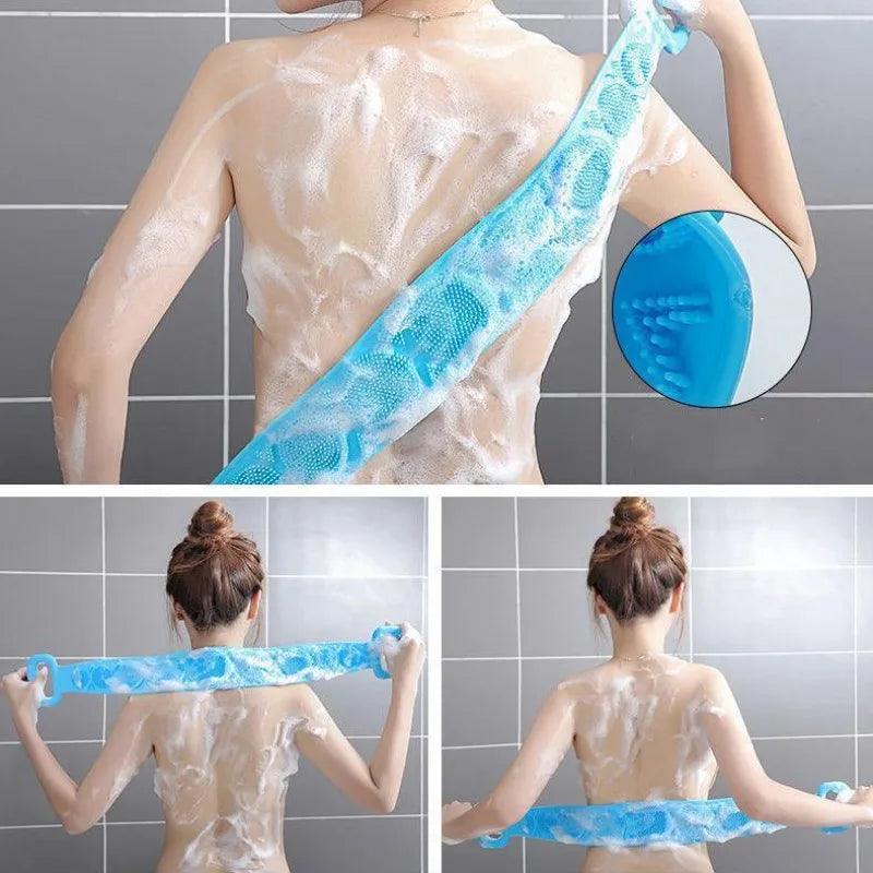 Esponja Silicone Massageadora Escova Banho Lava Corpo Todo Bucha Esfoliação - Nossa Compra