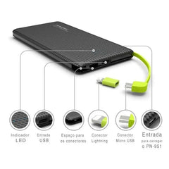 Carregador Portátil Pineng Power Bank 10.000mah IPhone - Nossa Compra