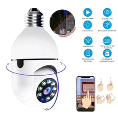 Câmera segurança wifi ip sem fio 360 com encaixe lâmpada bocal aplicativo yoosee ptz full HD visão noturna - bivolt - Nossa Compra
