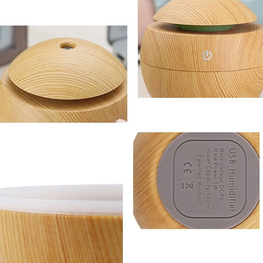 Umidificador Ar 130ml Difusor Ultrassônico Portátil Usb Led Purificador Aroma Mini Esfera - Nossa Compra