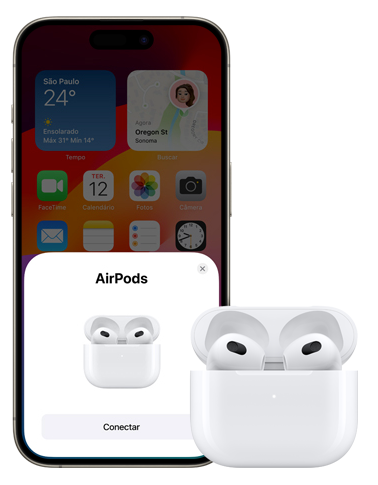 AirPods 3 Earbuds - Touch Control com microfones esportivos à prova d'água - Nossa Compra