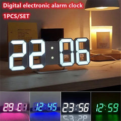 Relógio de parede 3D LED Digital Relógio Brilho Modo Noturno Ajustável Decoração Eletrônica Relógios Home Garden