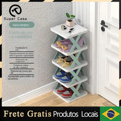 Sapateira Dobrável, design retrátil e simples, economia de espaço, 5 camadas - Nossa Compra