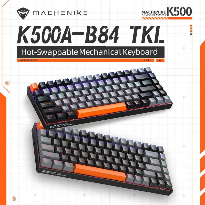 Machenike K500A-B84 Teclado Mecânico 75% TKL 84 Teclas Para PC Gamers Laptop