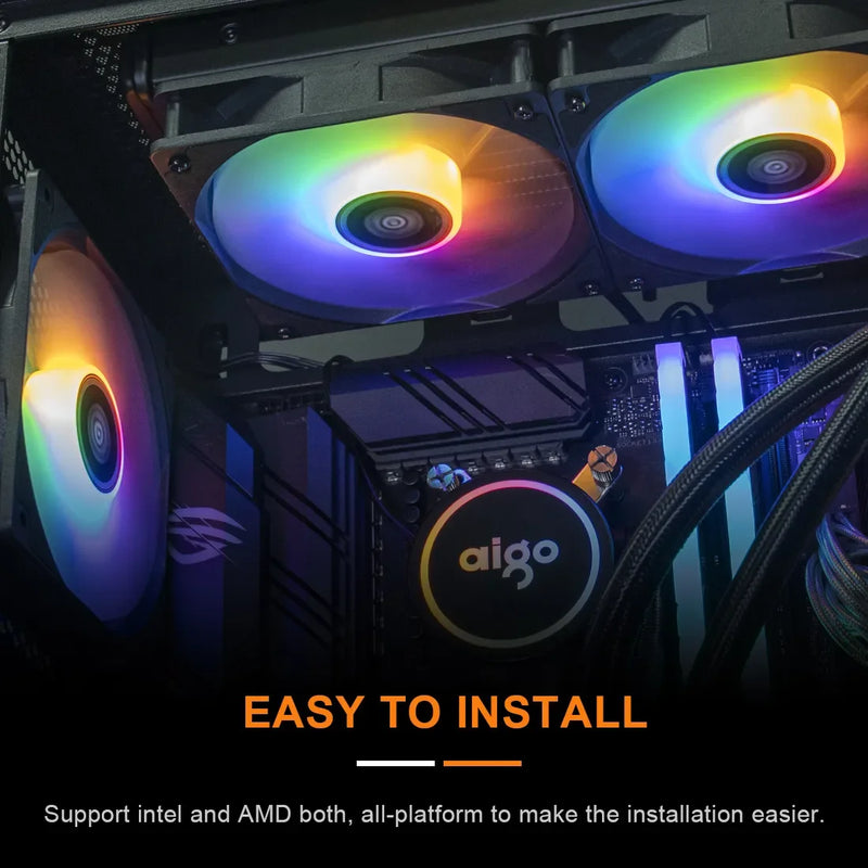 Aigo acse refrigerador de cpu de refrigeração de água 120 240 mm rgb ventilador líquido dissipador de calor integrado radiador lga 2066/2011/1151/1155/am3 +/am4 amd