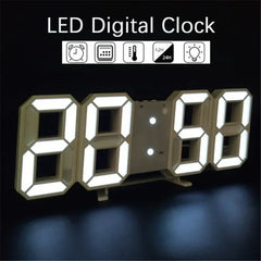 Relógio de parede 3D LED Digital Relógio Brilho Modo Noturno Ajustável Decoração Eletrônica Relógios Home Garden