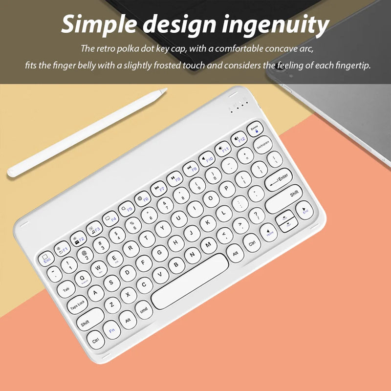 Português Teclado Bluetooth E Mouse Para iOS Android Sistema Windows Recarregáveis Portátil Tablet Teclado Para iPad MatePad Celular - Nossa Compra