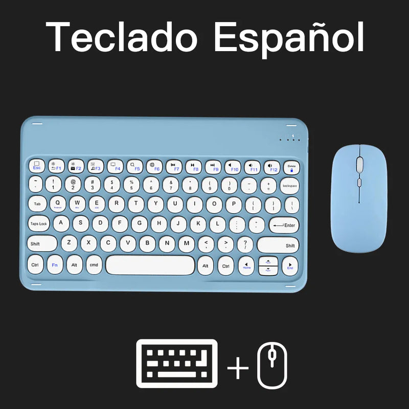 Português Teclado Bluetooth E Mouse Para iOS Android Sistema Windows Recarregáveis Portátil Tablet Teclado Para iPad MatePad Celular - Nossa Compra