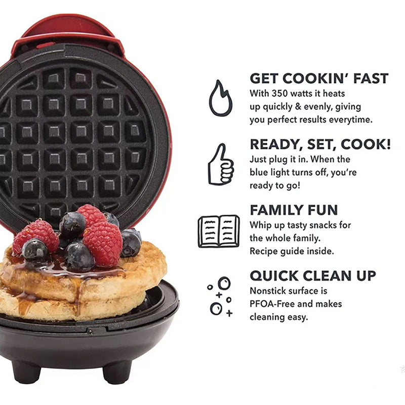 Waffle Maker, Pequeno-almoço Aquecimento Torrador, Dupla Face