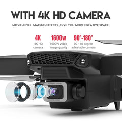 Drone Dual HD Câmera Drone, Helicóptero RC, FPV, Avental de altura, E88Pro, 4K, 1080P, Grande angular, WiFi, Novo, Vender