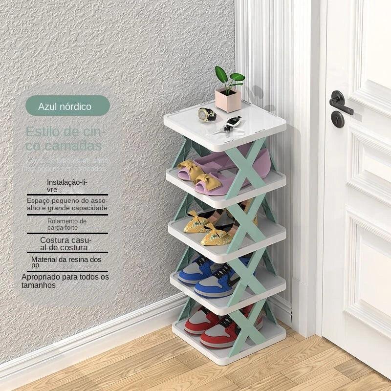 Sapateira Dobrável, design retrátil e simples, economia de espaço, 5 camadas - Nossa Compra