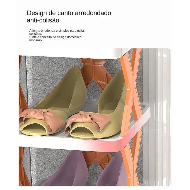 Sapateira Dobrável, design retrátil e simples, economia de espaço, 5 camadas - Nossa Compra