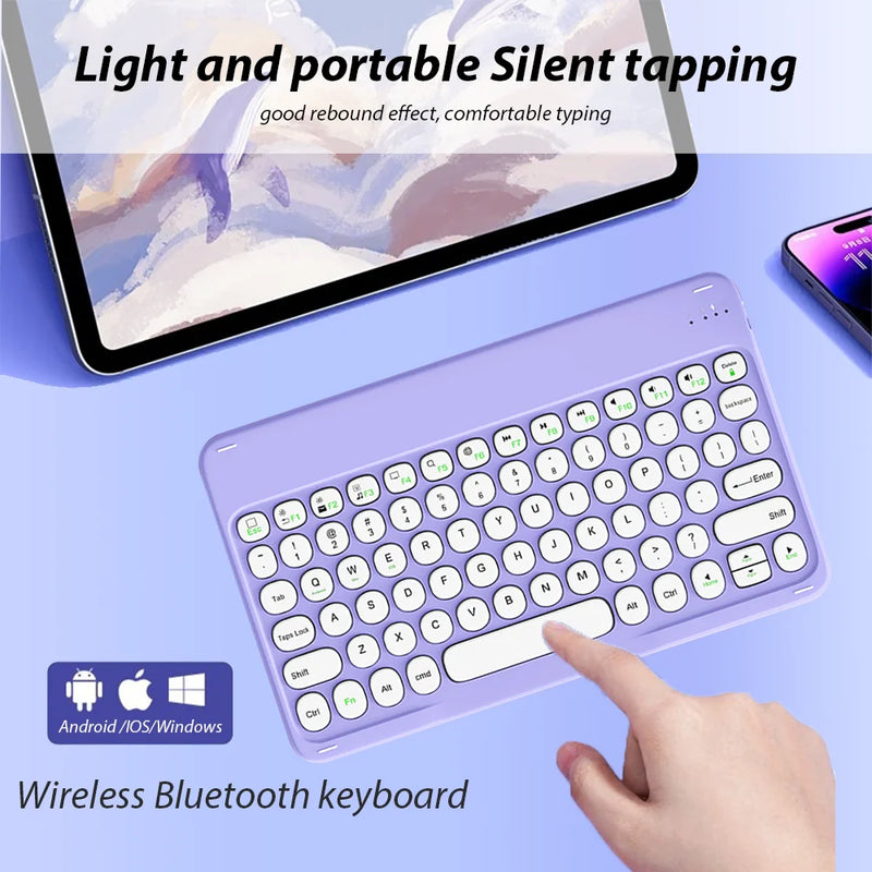 Português Teclado Bluetooth E Mouse Para iOS Android Sistema Windows Recarregáveis Portátil Tablet Teclado Para iPad MatePad Celular - Nossa Compra