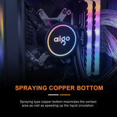 Aigo acse refrigerador de cpu de refrigeração de água 120 240 mm rgb ventilador líquido dissipador de calor integrado radiador lga 2066/2011/1151/1155/am3 +/am4 amd