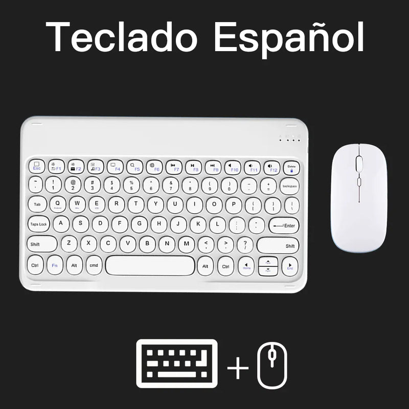 Português Teclado Bluetooth E Mouse Para iOS Android Sistema Windows Recarregáveis Portátil Tablet Teclado Para iPad MatePad Celular - Nossa Compra