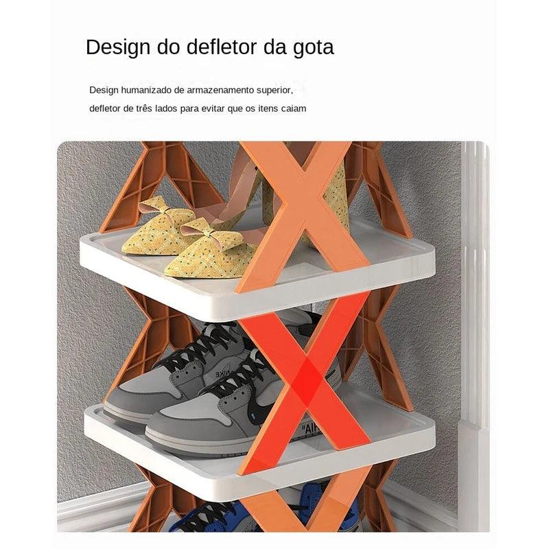 Sapateira Dobrável, design retrátil e simples, economia de espaço, 5 camadas - Nossa Compra