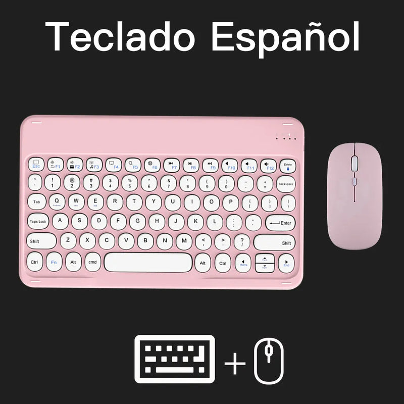 Português Teclado Bluetooth E Mouse Para iOS Android Sistema Windows Recarregáveis Portátil Tablet Teclado Para iPad MatePad Celular - Nossa Compra