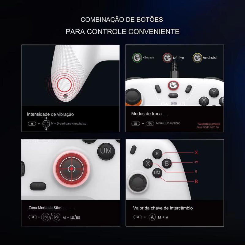 Controle de gamepad sem fio GameSir Nova Lite com Bluetooth, Dongle, com fio para Switch, Android, IOS, PC e jogos Steam